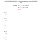 Determining Factors And Multiples Worksheets Worksheets Key