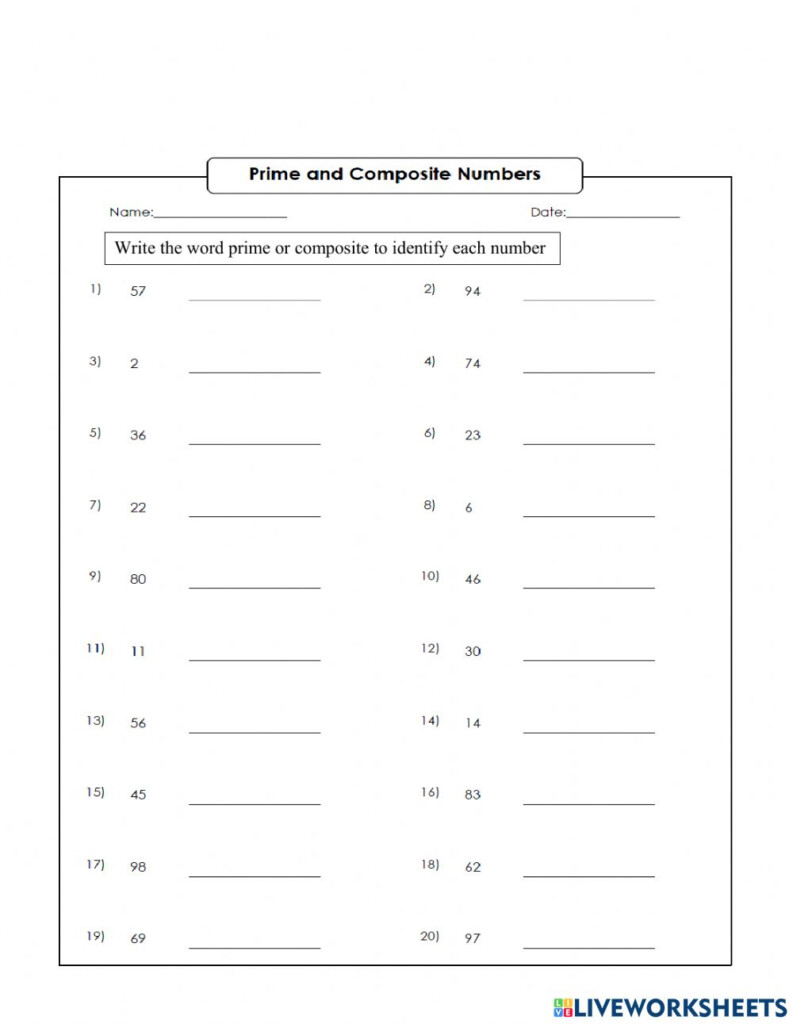 Ejercicio Online De Prime And Composite Numbers