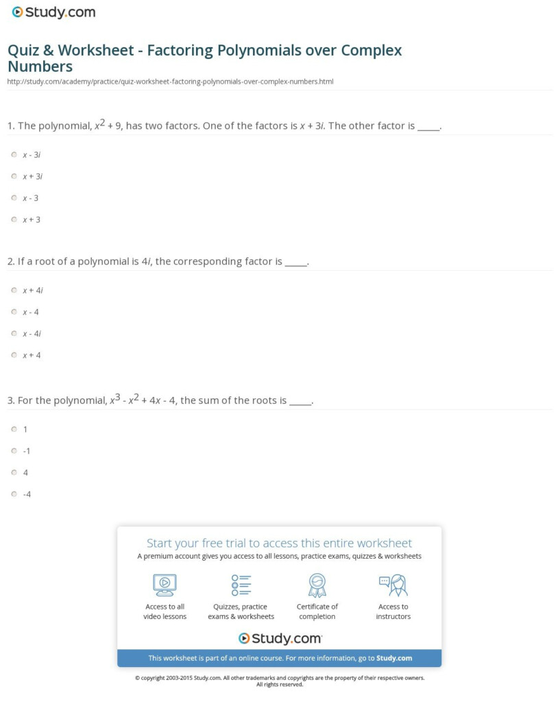 Factoring Binomials Worksheet Excelguider