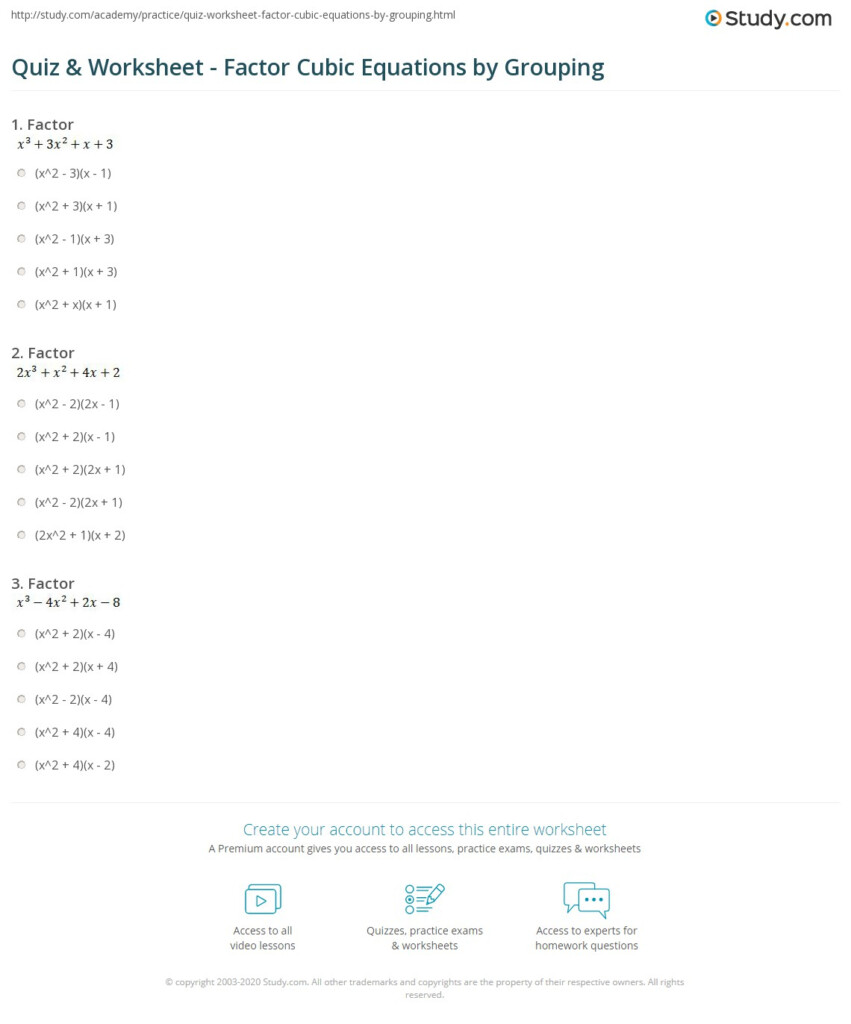Factoring Cubic Polynomials Worksheet Promotiontablecovers