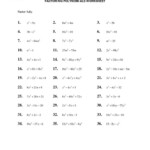 Factoring Worksheet With Answers Just Before Speaking About Factoring