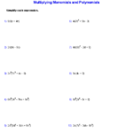 Pre Algebra Worksheets Monomials And Polynomials Worksheets