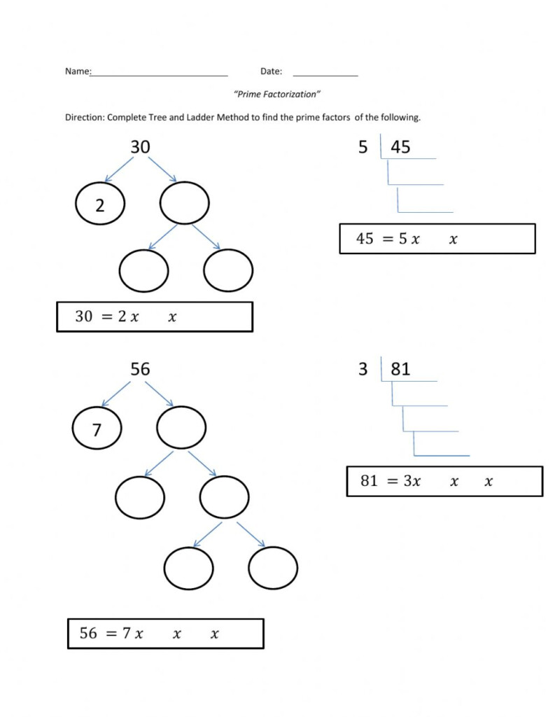 Prime Factorization Worksheet Pdf Word Worksheet