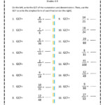 Simplifying Fractions Using GCF Worksheet