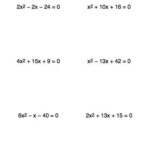 The Quadratic Formula Worksheet