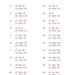 Worksheet Factoring Trinomials Answers Key Db excel