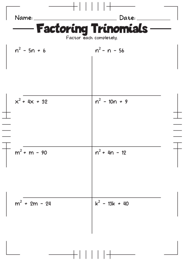 16 Factoring Worksheets Algebra II Worksheeto
