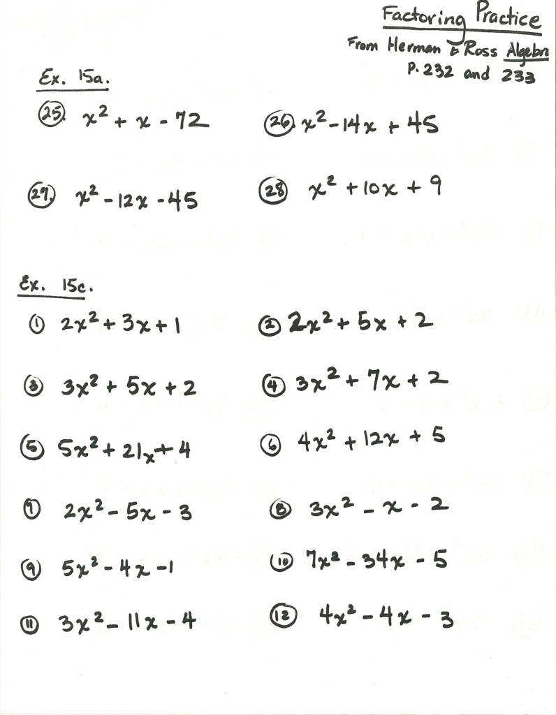 30 Factoring Worksheet Algebra 2 Education Template