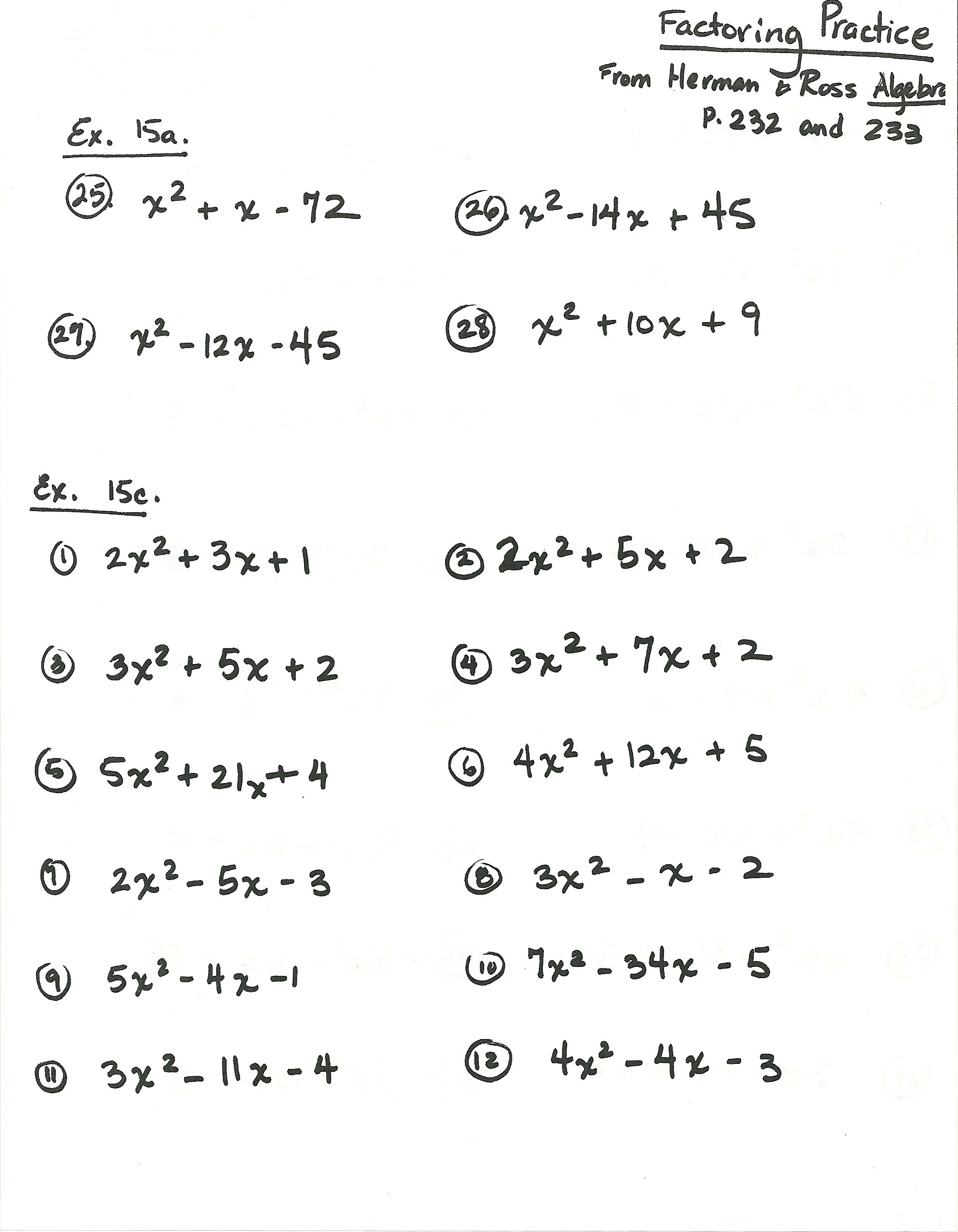 factoring trinomials homework page 2
