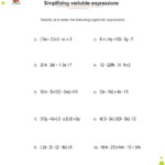 5th Grade Math Worksheets Evaluating Expressions