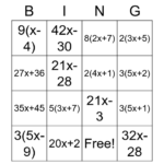 Distribute Factor Bingo Card