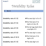 Divisibility Rules Online Exercise For Grade 5