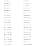 Factor Quadratics With Leading Coefficient 1 Algebra 1 Math Worksheets