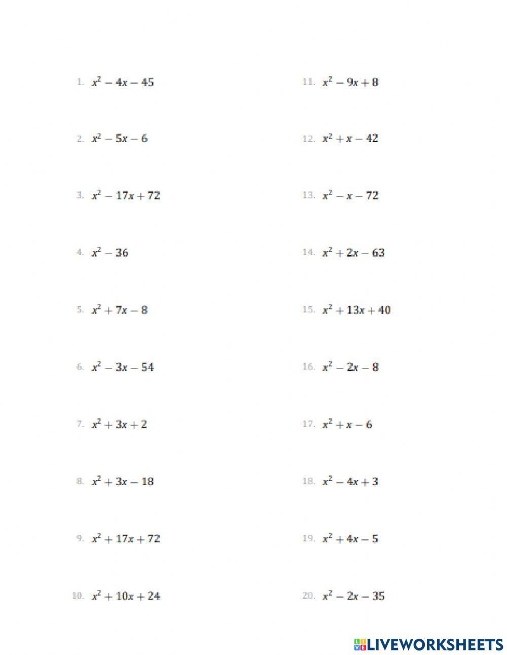 Factoring Polynomials By Grouping Worksheet Factoring Polynomials By Grouping Worksheet