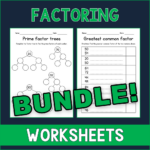 Factoring Worksheets BUNDLE GCF And LCM Prime Factor Trees Math