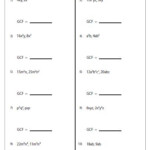 Find The Greatest Common Factor For Each Pair Of Numbers Common