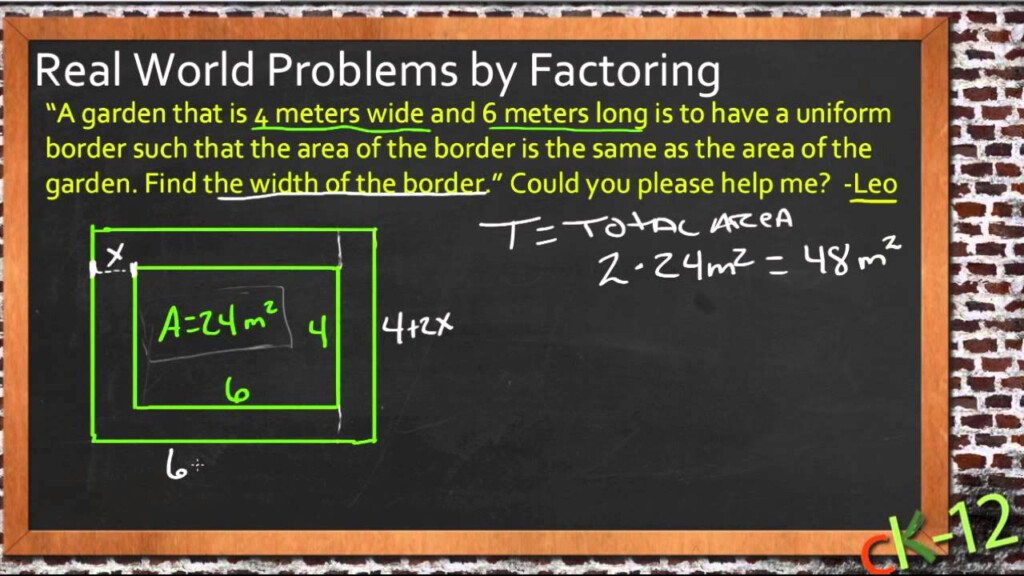 Polynomial Word Problems Worksheet