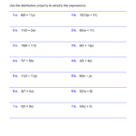 Simplifying Expressions With Distributive Property Worksheet PROPDCRO