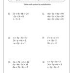 Solving Systems Of Equations By Substitution Worksheets Math Monks