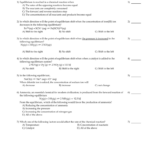 Worksheet Chemical Reaction Rates Equilibrium