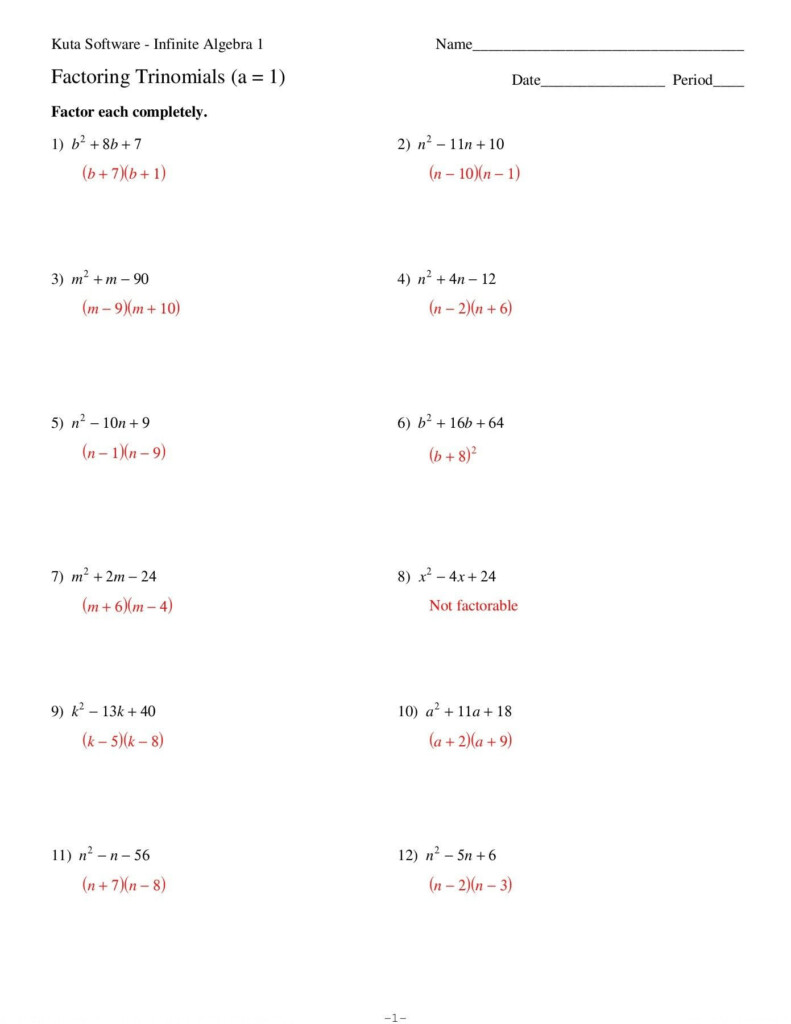 Factor Each Polynomial Worksheet