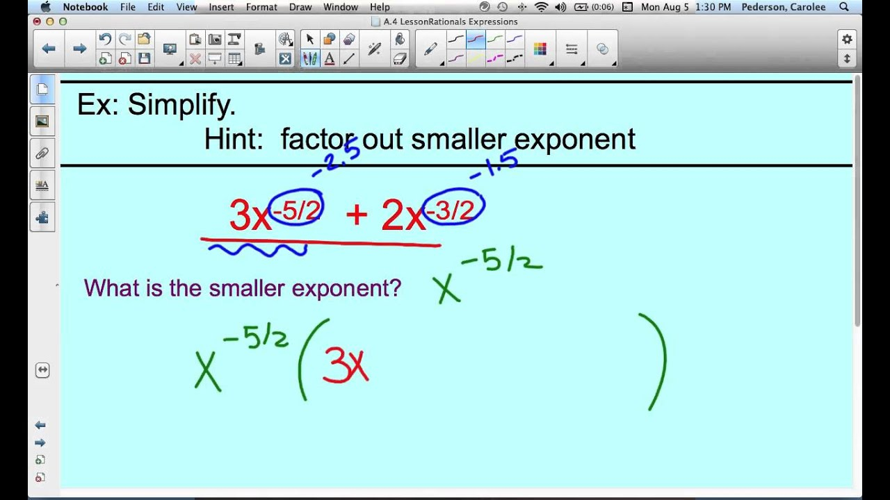 Factoring Out Negative Exponents YouTube