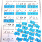 Factoring Trinomials Puzzle Worksheet