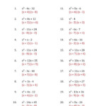 Factoring Worksheets