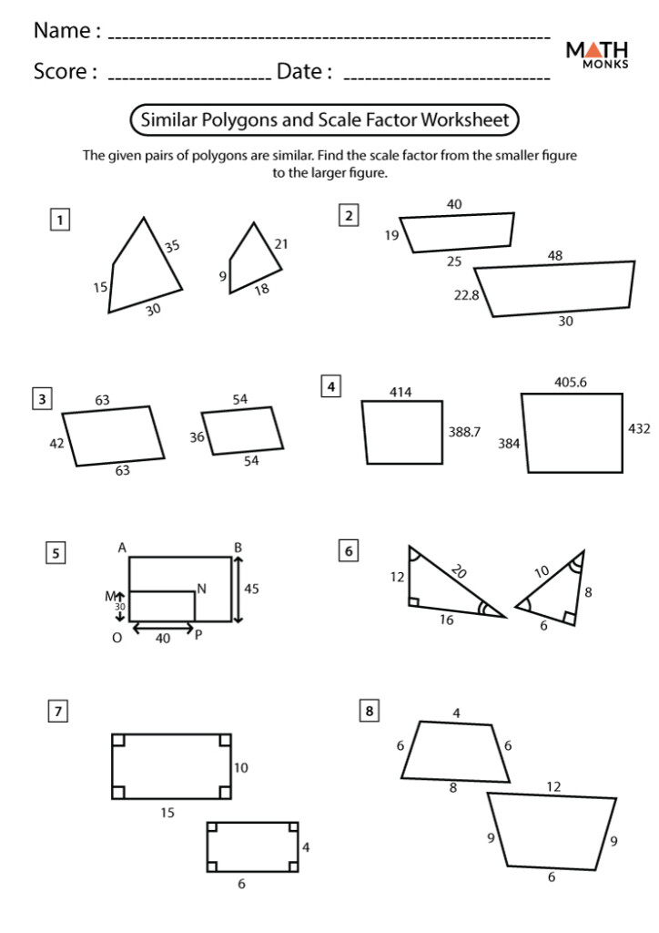 Finding Scale Factor Worksheet